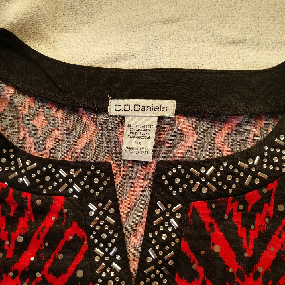 Red Blouse with Sparkles